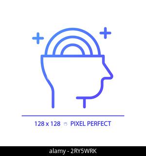 2D thin linear gradient psychology icon Stock Vector