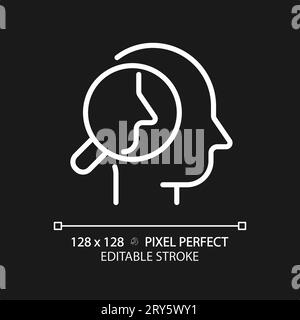 2D customizable thin linear white introspection icon Stock Vector
