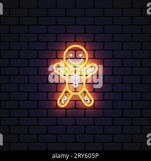 Christmas cookies icon neon, great design for any purposes. Vector illustration Stock Vector
