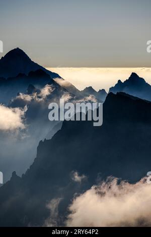 Mount Rysy Magnificent sunrise over the High Tatras from the Mount Rysy Stock ...