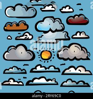 Set of Cloud Icons in trendy flat style isolated on background. Cloud symbol for your web site design, logo, app, UI. Vector illustration, EPS10. Stock Vector