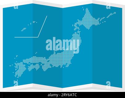 Vector illustration of four-fold Japan map ( dot pattern ) Stock Vector
