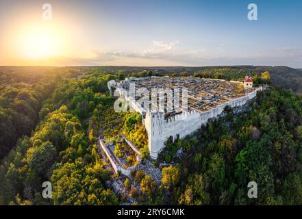 Shumen fortress Archaeological ancient fort of old Town Shoumen, Bulgaria, panorama landscape bulgarian landmark Stock Photo