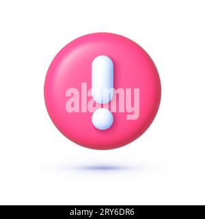 Alert 3d in on white background. Vector illustration Stock Vector