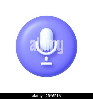 Microphone 3d, great design for any purposes. Vector illustration Stock Vector