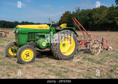 Vintage John Deere super 204 tractor. Stock Photo