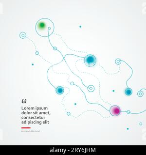 Abstract graphic design with connection background. Vector color illustration structure. Smooth wavy lines Stock Vector