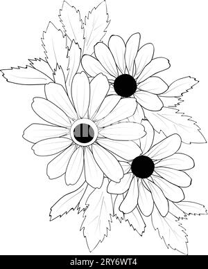 black eyed susan flower drawings