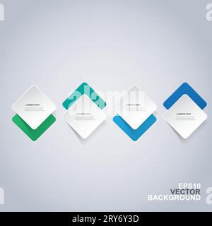 Minimal Paper Cut Infographics Design - Round Squares Stock Vector