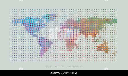 Dotted Map Design - Colorful World Map Stock Vector