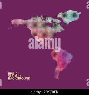 Dotted Map Design - Colorful Map of America Stock Vector