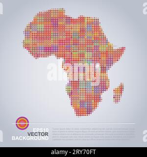 Dotted Map Design - Colorful Map of Africa Stock Vector