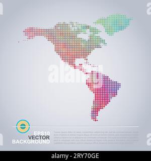 Dotted Map Design - Colorful Map of America Stock Vector