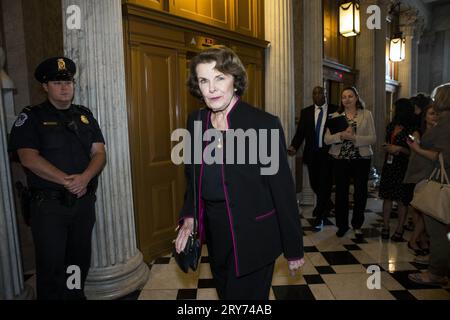 July 26, 2017 - Washington, District Of Columbia, USA - Sen. DIANNE FEINSTEIN (D-CA) walks to the Senate floor prior to a vote on Capitol Hill. (Credit Image: © Alex Edelman/ZUMA Wire) EDITORIAL USAGE ONLY! Not for Commercial USAGE! Stock Photo