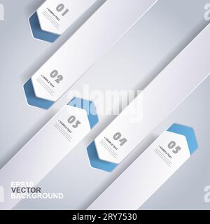 Colorful Paper Cut Infographics Design - Rounded Arrows Stock Vector