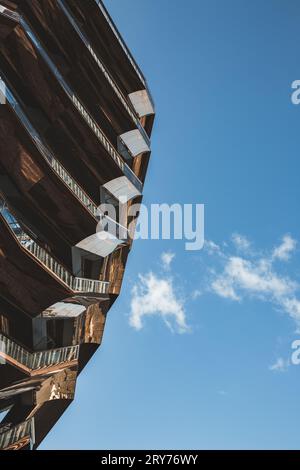 HUDSON YARDS, MANHATTAN, NEW YORK, USA - SEPTEMBER 19, 2023. Abstract architecture of the platforms and stairs of The Vessel structure at Hudson Yards Stock Photo