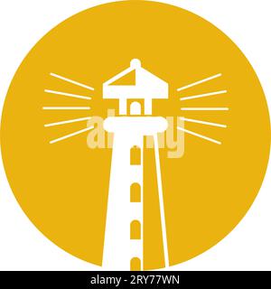 Lighthouse logo icon design illustration Stock Vector