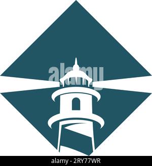 Lighthouse logo icon design illustration Stock Vector