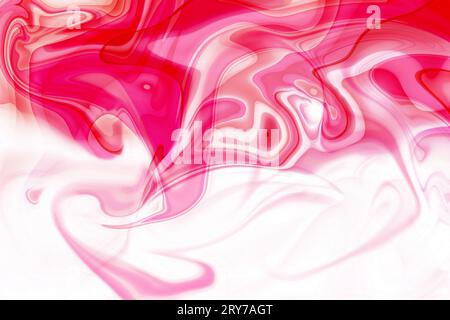 painting the canvas with shades of blue, purple and pink in abstract liquified paint image Stock Photo