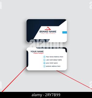 business card template design, visiting card for corporate identity Stock Vector