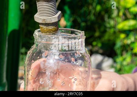 Reusable water bottle. World refill day. Zero waste concept. Stock Photo