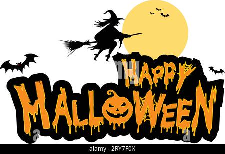 Halloween Pumpkin Witch Hat Illustration Stock Vector