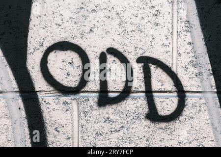 Graffiti Spelling the word ODD or Abbreviation for Oppositional Defiant Disorder. Stock Photo