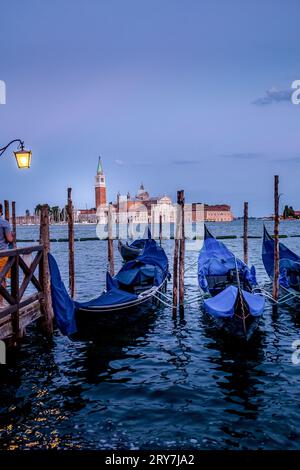 Stunning Venice Canal Grande Print: Gondolas & Evening Light Stock Photo
