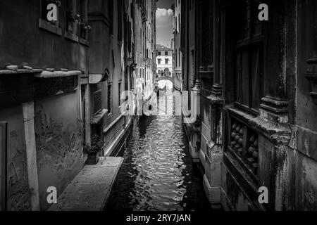 Venice Italy in Monochrome: Dreamy Cityscape Print for a Memorable Honeymoon or Wedding Gift Stock Photo