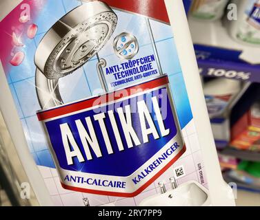 Viersen, Germany - September 9, 2023: Closeup of bottle Antikal bathroom  cleaner detergent Stock Photo - Alamy