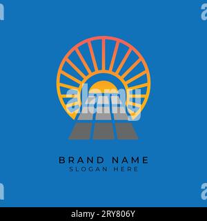 Sun Solar Energy Logo Design. Home Solar Business Logo Template illustration Stock Vector