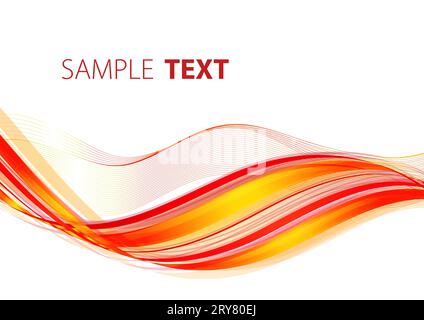 Abstract bright red striped wave Stock Photo