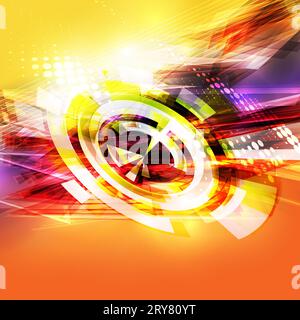 Abstract colorful techno flyer template Stock Photo