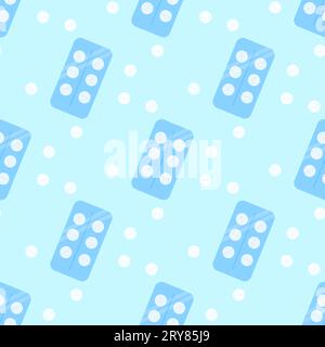 Seamless pattern tablets pills pills , medical drug. Vector illustration Stock Vector