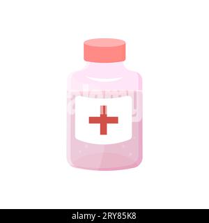 cough syrup, a jar of mixtures. a medicine, a drug. Vector illustration on a white background Stock Vector