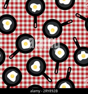 Vector seamless pattern with frying pans Stock Vector