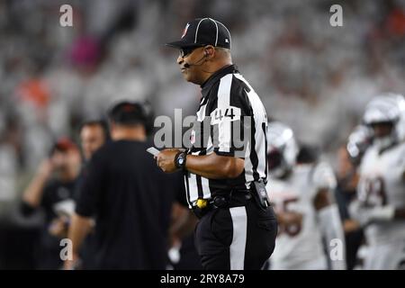 NFL Down Judge Frank LeBlanc (44) on the field during an NFL football game,  Saturday, Aug. 20, 2022, in Indianapolis. (AP Photo/Zach Bolinger Stock  Photo - Alamy