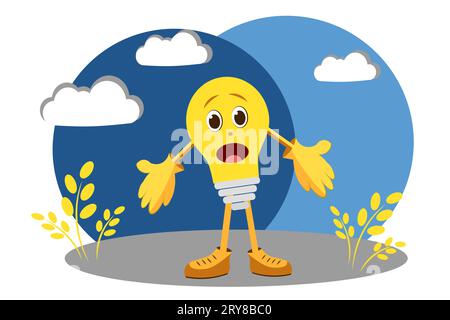 Light bulb with arms and legs Stock Vector