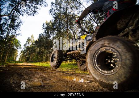 Quad rider jumping Stock Photo