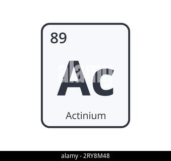 Actinium Chemical Symbol.  Stock Vector
