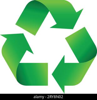triangle green recycle logo classic vector symbol isolated on white background Stock Vector