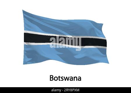 3d waving flag Botswana Isolated on white background Stock Vector Image ...