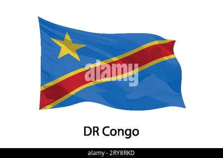 3D Realistic waving Flag of DR Congo on transparent background Stock ...