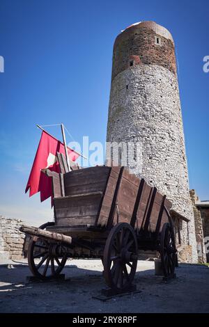 Old Polish Castle in Checiny from early 14th century, photo captured in 2021, Zamek w Chęcinach Stock Photo