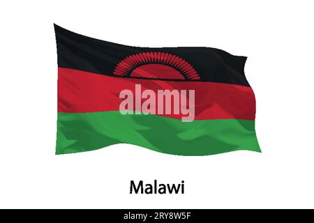 3D Realistic waving Flag of Malawi on transparent background Stock ...