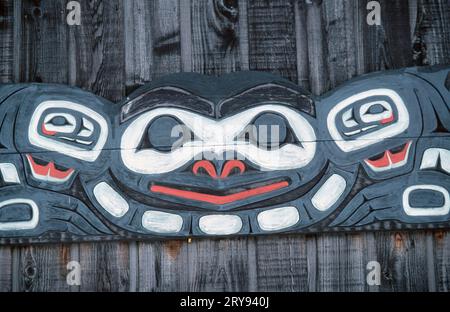 Indian painting, Haines, Chilkat River Valley, Alaska, USA Stock Photo