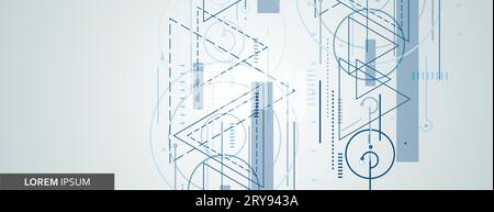Connect triangle cover design. Dotted lines and circles polygonal triangles illustration. Vector background Stock Vector