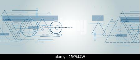 Connect triangle cover design. Dotted lines and circles polygonal triangles illustration. Vector background Stock Vector