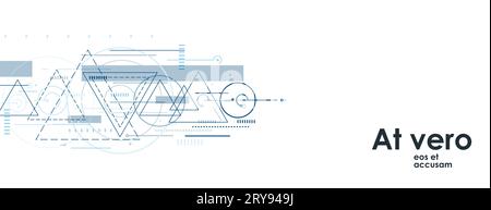 Connect triangle cover design. Dotted lines and circles polygonal triangles illustration. Vector background Stock Vector