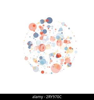 Abstract dotted circle. Vector background. Halftone effect modern design. Simple trand color Stock Vector